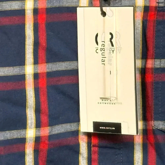 New Carry Mens Short Sleeve Plaid Button Up Shirt Size L - Picture 5 of 11